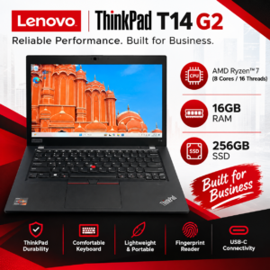 Lenovo ThinkPad T14 Gen 2 , 14" FHD Touchscreen, AMD Ryzen 7 PRO 5850U (8-Core), 16GB RAM, 256GB NVMe SSD