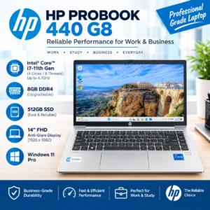 HP ProBook 440 G8,Intel Core i7-11th Gen, 8GB RAM, 512GB NVMe SSD