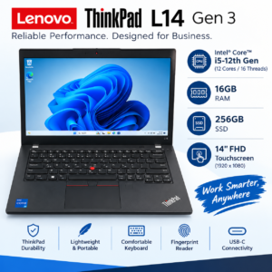 Lenovo ThinkPad L14 Gen 3 (14-inch, Core i5-12th, 16GB RAM, 256GB SSD)